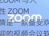 ZOOM 与人性 ZOOM 情是一款备受欢迎的视频会议软件