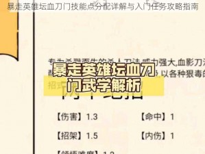 暴走英雄坛血刀门技能点分配详解与入门任务攻略指南