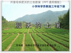 开垦母亲肥沃的土地教案（PPT 通用模板）