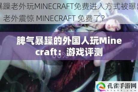 暴躁老外玩MINECRAFT免费进入方式被曝出：老外震惊 MINECRAFT 免费了？