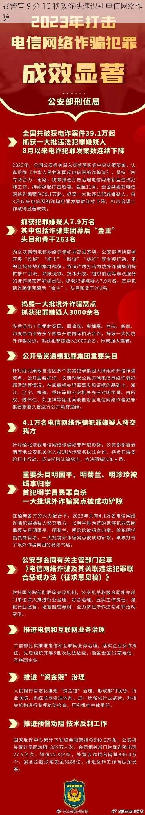 张警官 9 分 10 秒教你快速识别电信网络诈骗